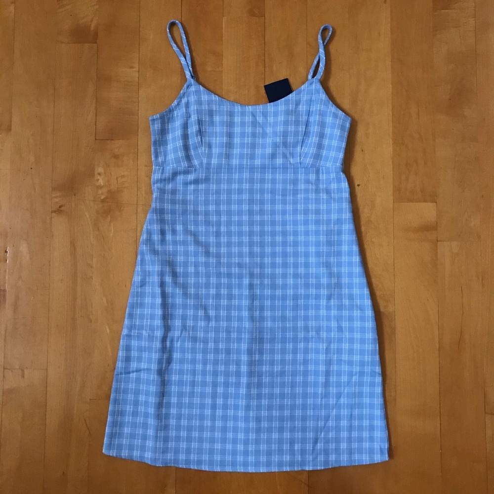 Brandy Melville Blue Plaid Colleen Dress NWT